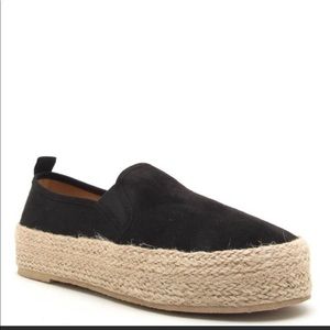 Qupid platform suede slip on espadrilles sneaker